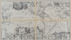Carte tres curieuse de la mer du sud, contenant des remarques nouveli les et tres utiles non seulement sur les ports et iles de cette mer,  (I-IV)