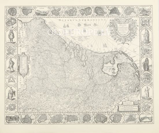 Belgii Sive Germaniae Inferioris accuratissima tabula Auctore Henrico Hondio 1631